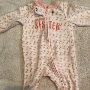 Baby girl newborn zipper pajamas